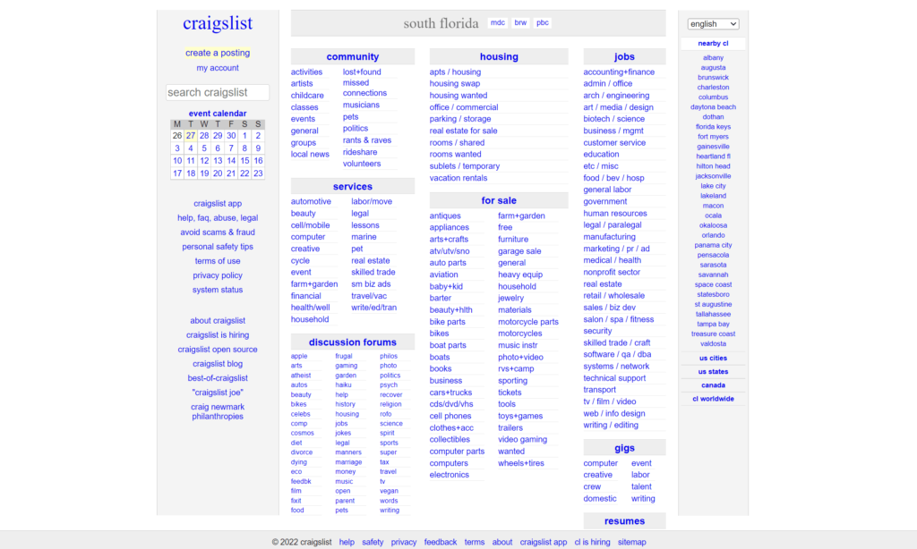 craigslist-homepage