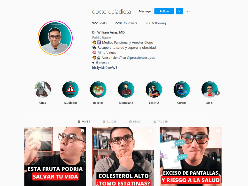 doctordeladieta Instagram page